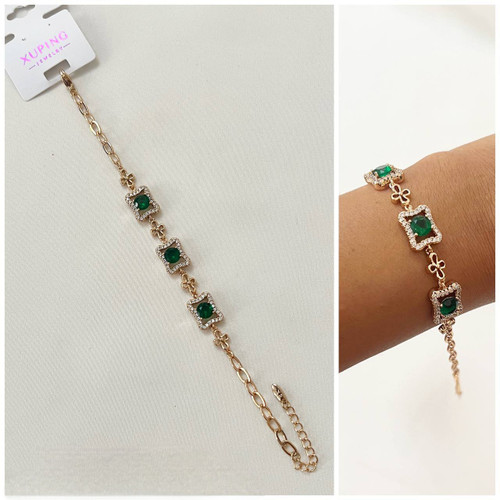 دستبند ژوپینگ مربعی سبز