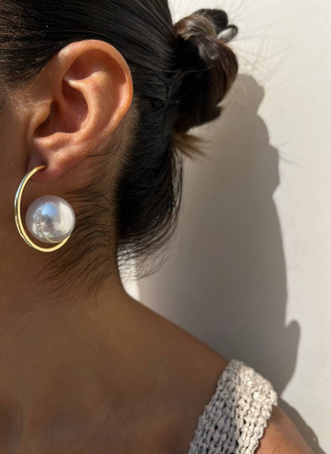 گوشواره حلقه و مروارید