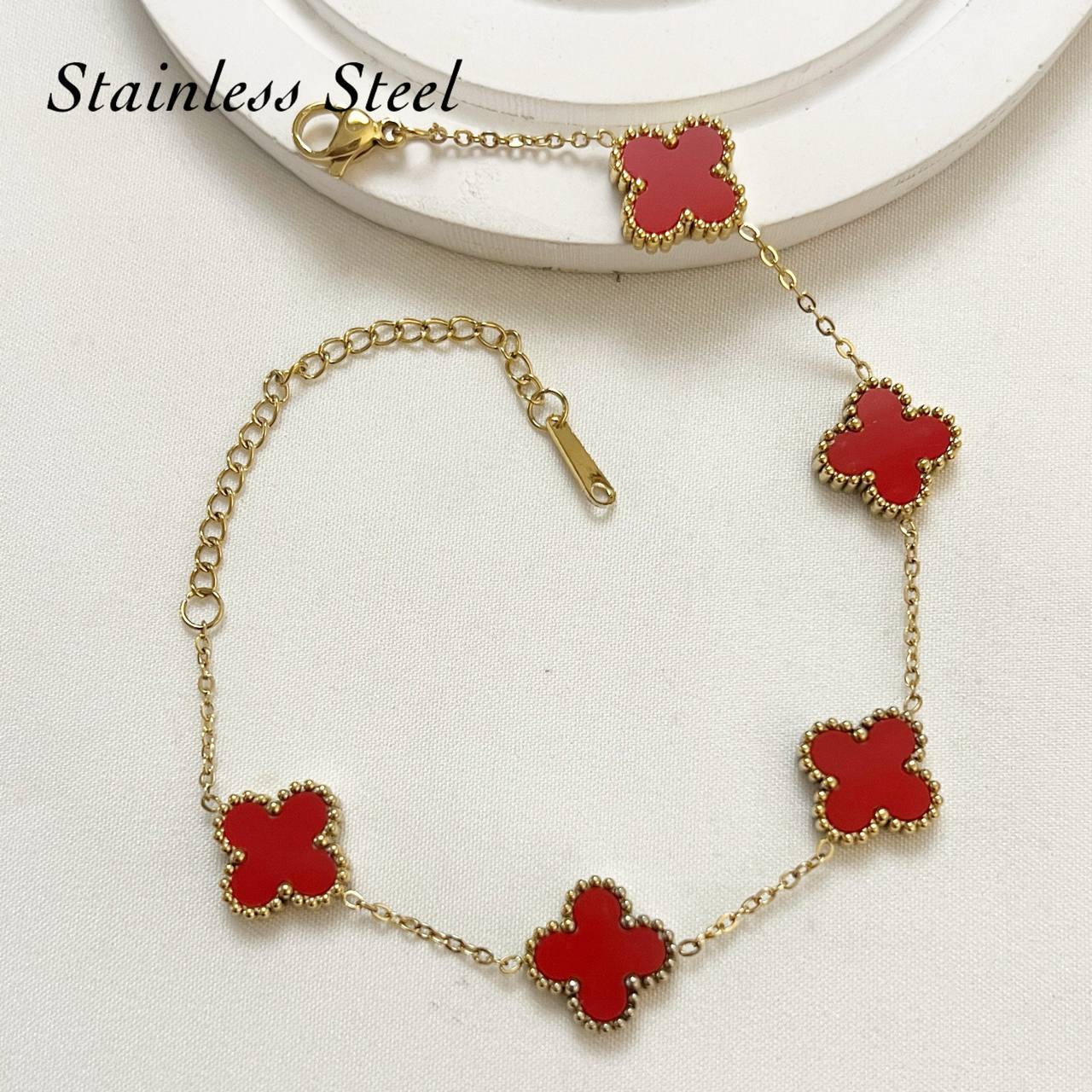 دستبند استیل ونکلیف قرمز