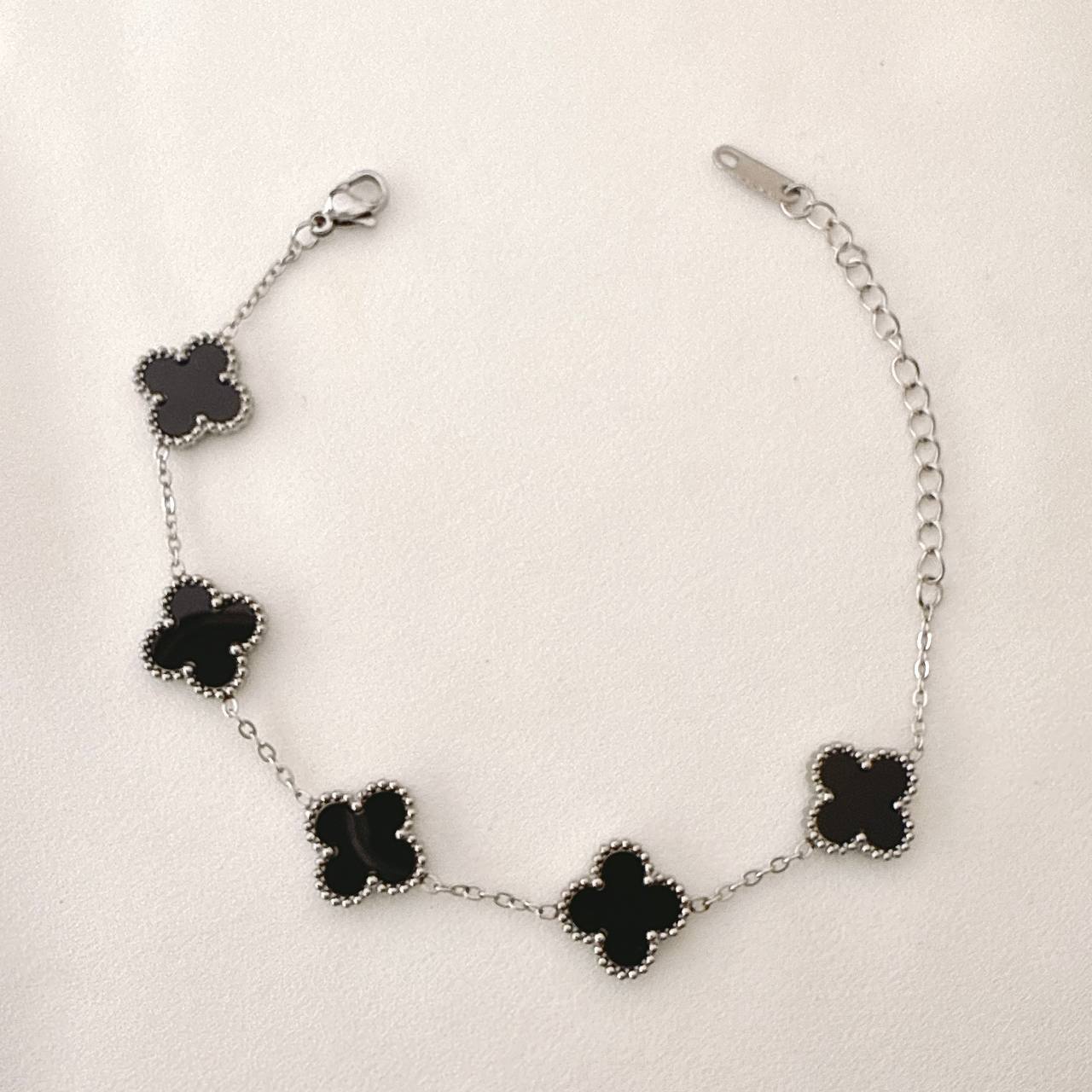 دستبند استیل ونکلیف طلایی و مشکی