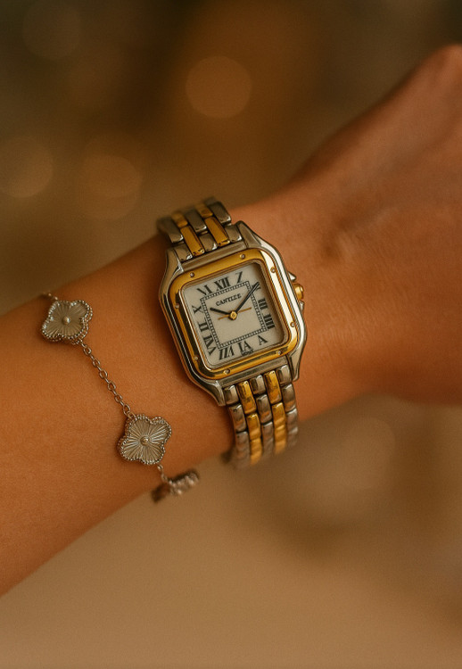 ساعت کارتیربا بند ضامن دار