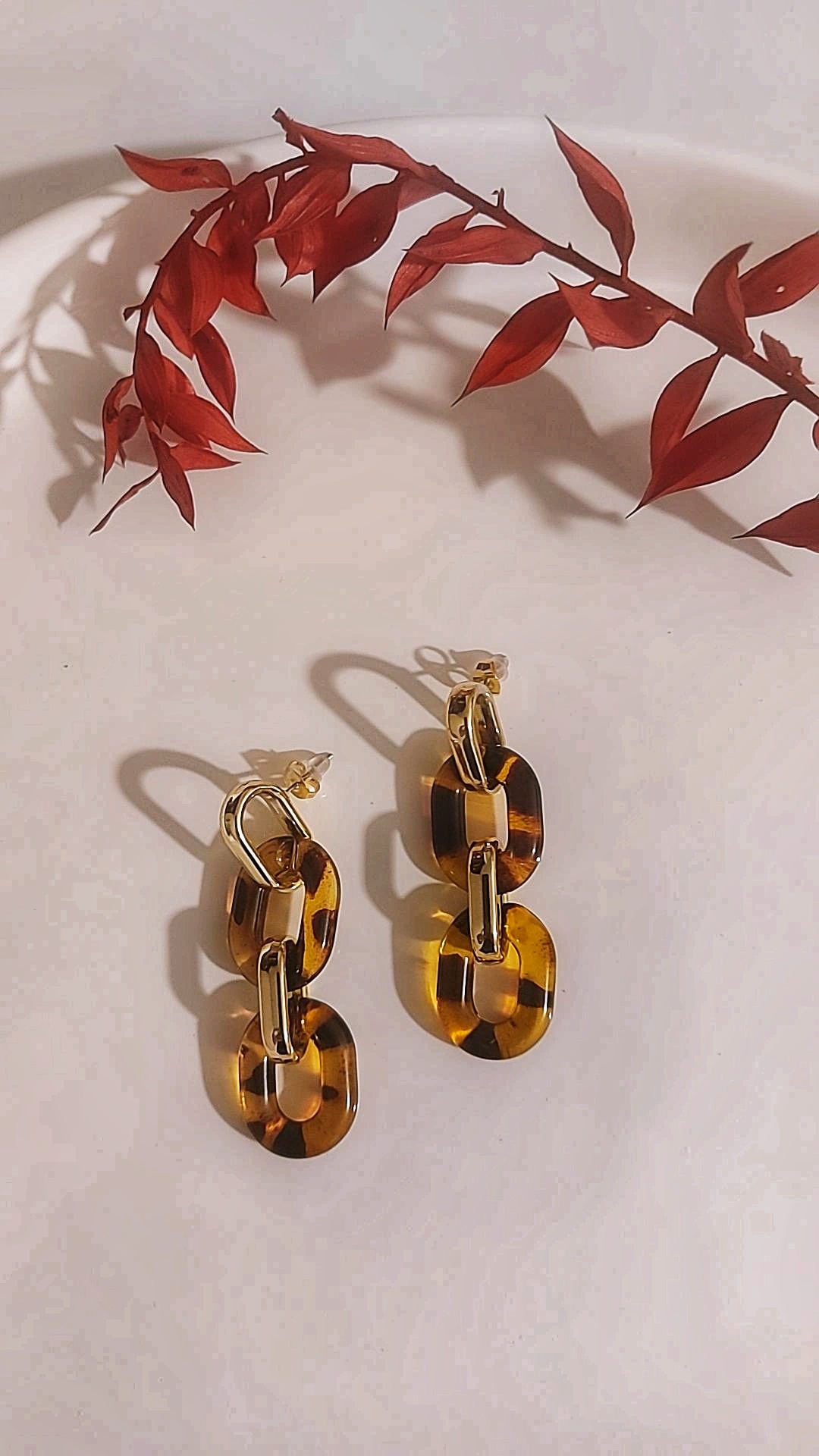 گوشواره ترند پاییزی قهوه ای