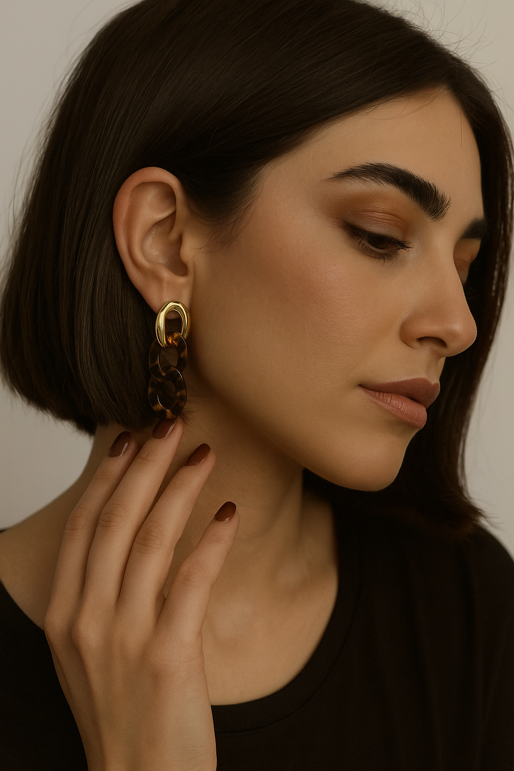 گوشواره ترند پاییزی قهوه ای