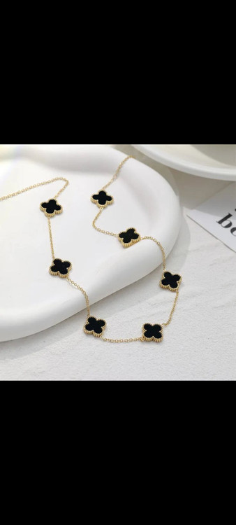 گردنبند ونکلیف مشکی طلایی