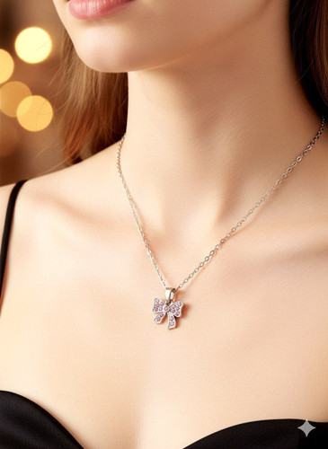 گردنبند مینیمال زنجیر استیل پاپیون