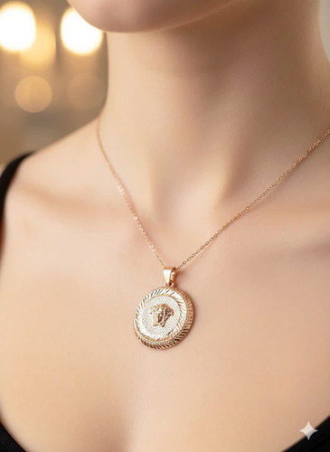 پلاک طرح انس و رخ برنجی وابکاری طلا