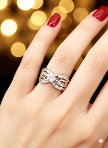 انگشتر جواهری نقره روس