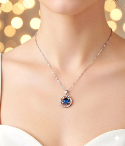 گردنبند مینیمال زحل زنجیر استیل